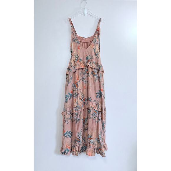 Free People Anita Tiered Ruffle Maxi Dress  in Desert Rose - Picture 3 of 9